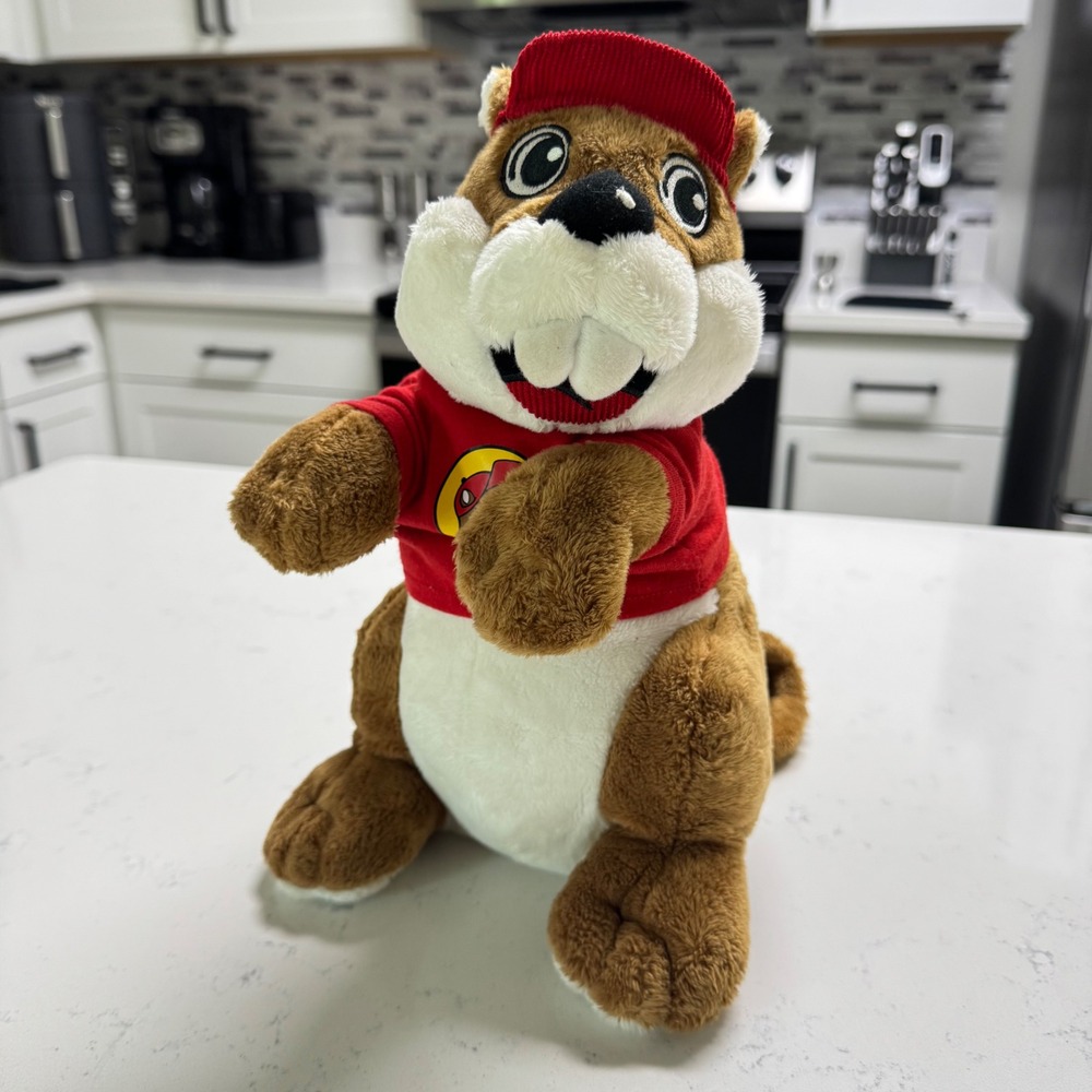 Buc-ee's Plush Beaver Mascot Small Brown Red Hat T-Shirt Stuffed Animal